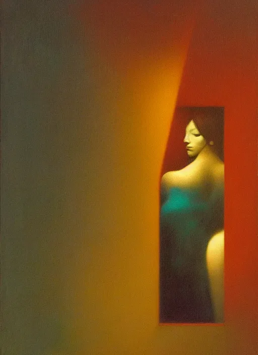 Prompt: Scintillating Scotomata, Edward Hopper and James Gilleard, Zdzislaw Beksinski, Mark Ryden, Wolfgang Lettl highly detailed, hints of Yayoi Kasuma, Odilon Redon. Drexler