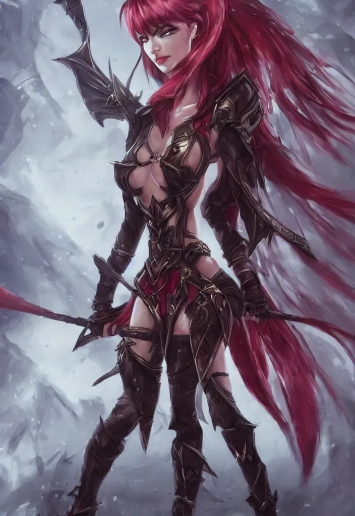 Image similar to New concept art for Katarina from League of legends, fantasy