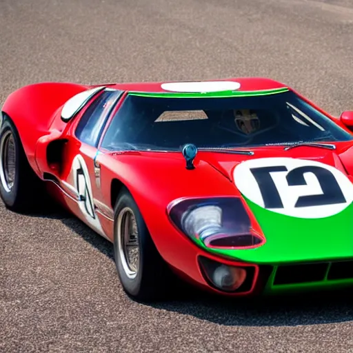 Image similar to a 1 9 6 6 ford gt 4 0 mixed with a 1 9 9 1 mazda 7 8 7 b, professional photography, wide - angle