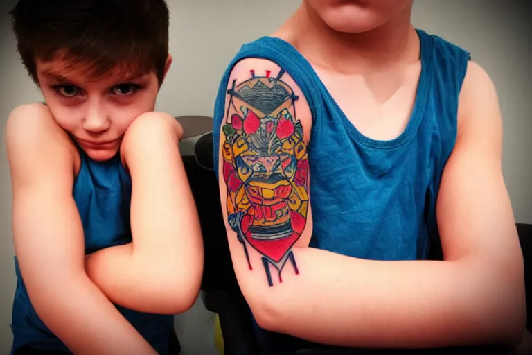 Image similar to thug life children tatoos