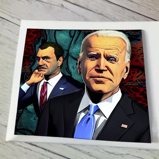 Image similar to joe biden sharkman, lovecraftian, caricature, gta 5 portrait, funny