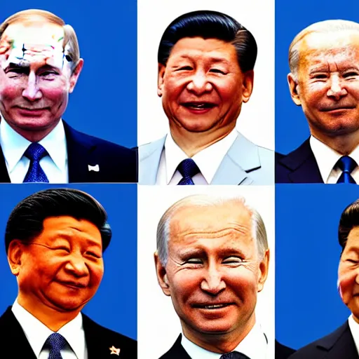 Image similar to putin, biden and xi jinping as muppets