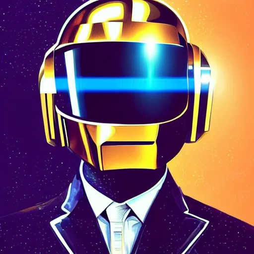 Prompt: portrait of daft punk, elegant, intricate, headshot, highly detailed, digital painting, artstation, concept art, sharp focus, illustration, art by petros afshar