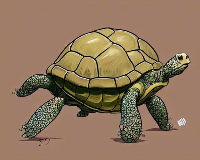 Prompt: cell shaded cartoon of a realistic turtle with a flower bulb growing out of its back. full body, concept art by josan gonzales and wlop, by james jean, victo ngai, david rubin, mike mignola, deviantart, art by artgem