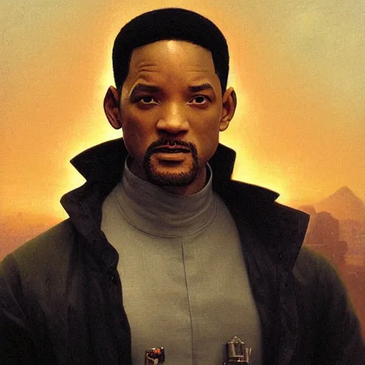 Prompt: Painting of Will Smith as Neo in The Matrix. Art by william adolphe bouguereau. During golden hour. Extremely detailed. Beautiful. 4K. Award winning.