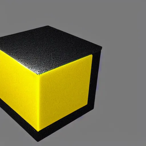 Prompt: a perfect cube covered in a sticky yellow slime substance, realistic, 4 k, raytracing