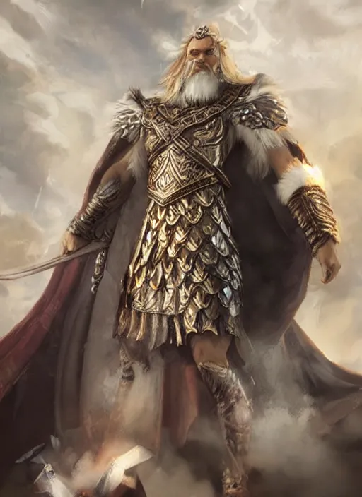 Image similar to king of gods odin, cg original, by wlop