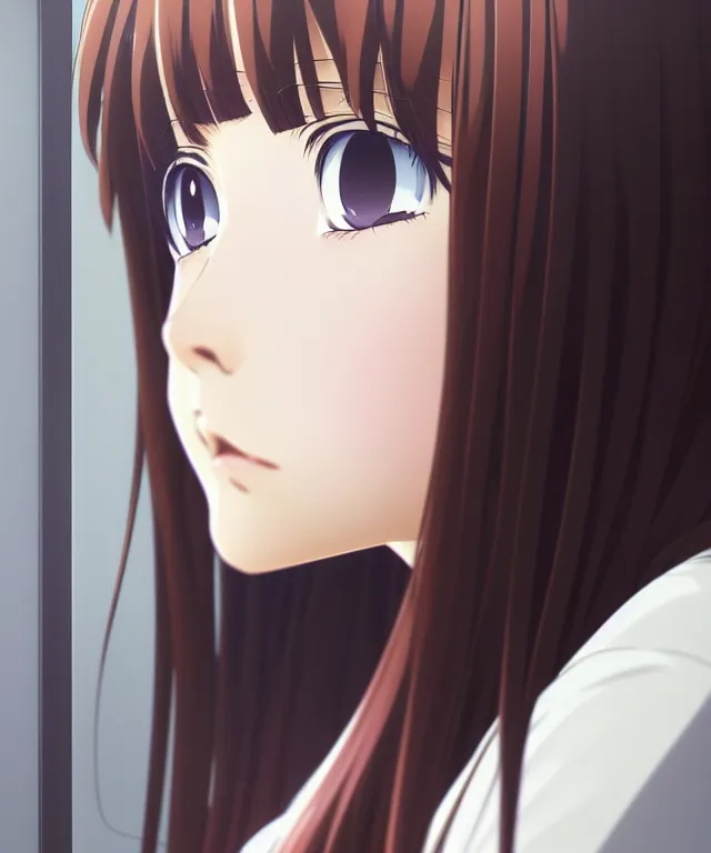 Prompt: anime visual, illustration of a young woman looking in a kitchen cabinet from a distance, cute face by ilya kuvshinov, yoshinari yoh, makoto shinkai, katsura masakazu, dynamic perspective pose, detailed facial features, kyoani, rounded eyes, crisp and sharp, cel shad, anime poster, ambient light,