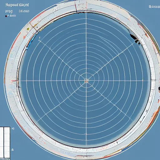 Prompt: radar screen from 7 0 ’ s showing islands