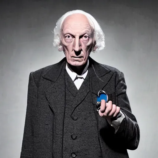 Prompt: william hartnell in a modern doctor who scene