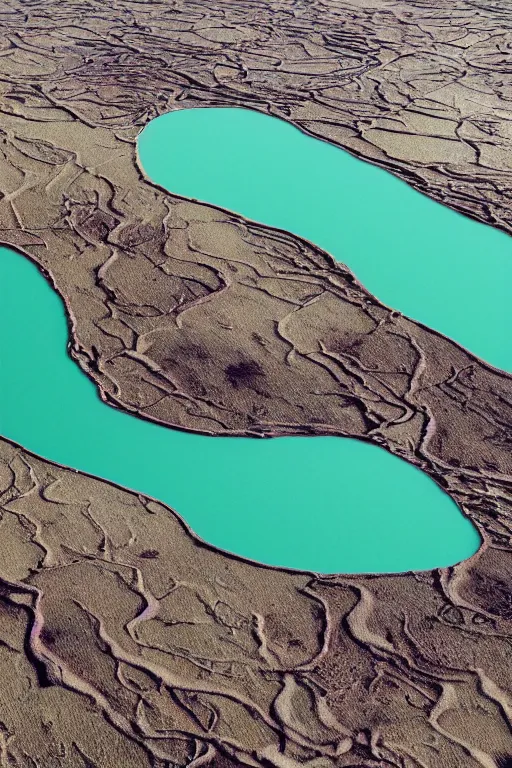 Image similar to top view of muddy river delta leading to sea by hiroshi yoshida, ridley scott, roger deakins, turner, rothko, hyperrealism, turbulent alien vivid landscape, matte painting, fluid simulation, trending on artstation, 8 k high detail concept art, rendered in octane