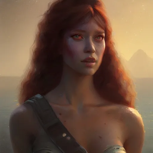 Image similar to leela portrait, dramatic light, lake background, 2 0 0 mm focal length, painted by stanley lau, painted by greg rutkowski, painted by stanley artgerm, digital art, trending on artstation