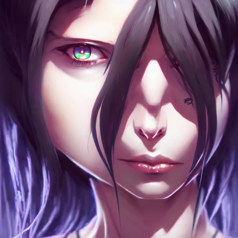 Image similar to a portrait of revy from black lagoon manga, symmetrical eyes, symmetrical face, art by lois van baarle and loish and ross tran and rossdraws and sam yang and samdoesarts and artgerm, digital art, highly detailed, intricate, sharp focus, trending on artstation hq, deviantart, unreal engine 5, 4 k uhd image