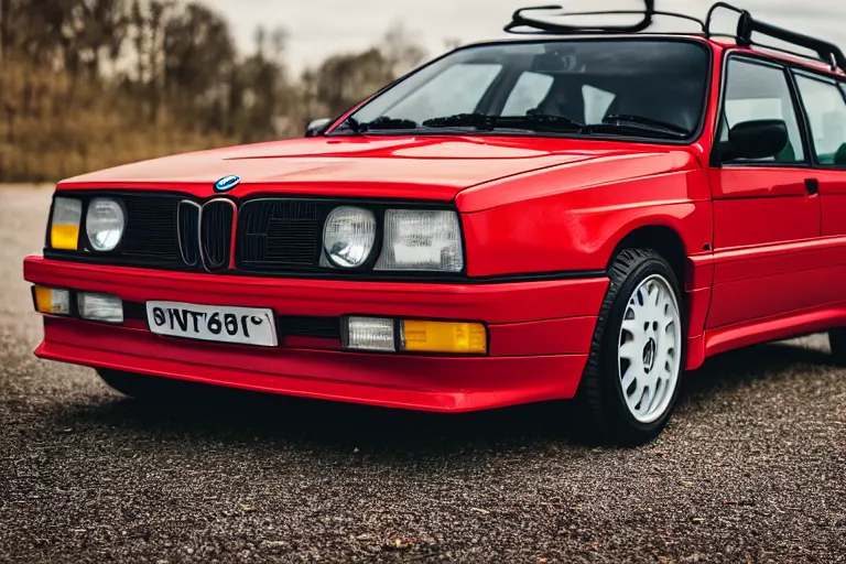 Prompt: 1995 Lancia Delta Integrale BMW M1 estate wagon, XF IQ4, 150MP, 50mm, F1.4, ISO 200, 1/160s, natural light, Adobe Photoshop, Adobe Lightroom, photolab, Affinity Photo, PhotoDirector 365