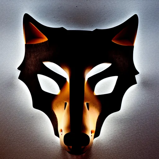 Image similar to mask of wolf, studio photo, lighting, soft lighting