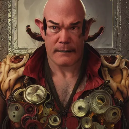 Image similar to david koechner as zangiff from street fighter, ultra realistic, concept art, intricate details, eerie, highly detailed, photorealistic, octane render, 8 k, unreal engine. art by artgerm and greg rutkowski and magali villeneuve and alphonse mucha