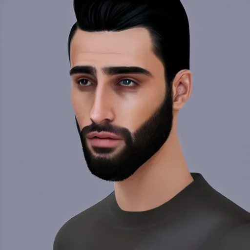 Image similar to a closeup shot of handsome esfand from twitch, gigachad, strong jawline, photorealism, 8k