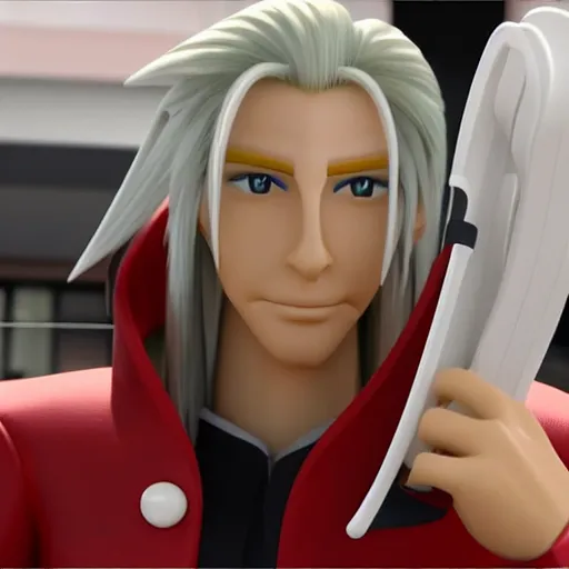 Prompt: Sephiroth eating a big mac in McDonald's, highly detailed, 4k 1080p, shot on iphone,
