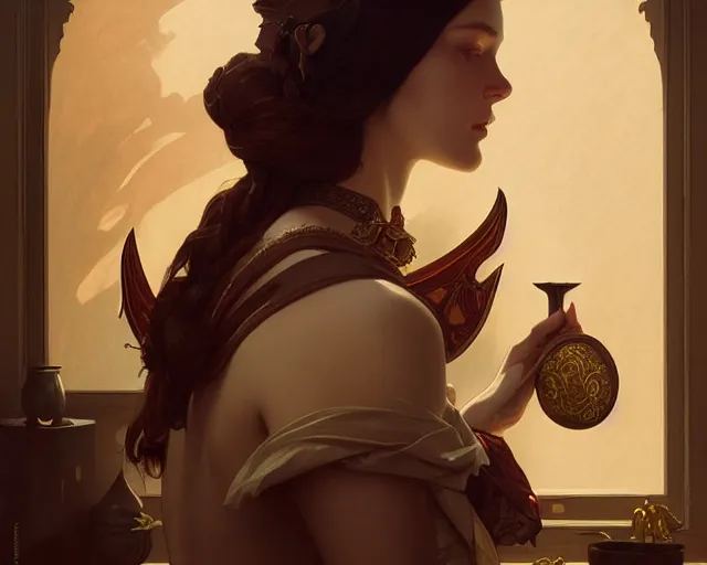 Image similar to photography of georges de la tour, deep focus, d & d, fantasy, intricate, elegant, highly detailed, digital painting, artstation, concept art, matte, sharp focus, illustration, hearthstone, art by artgerm and greg rutkowski and alphonse mucha