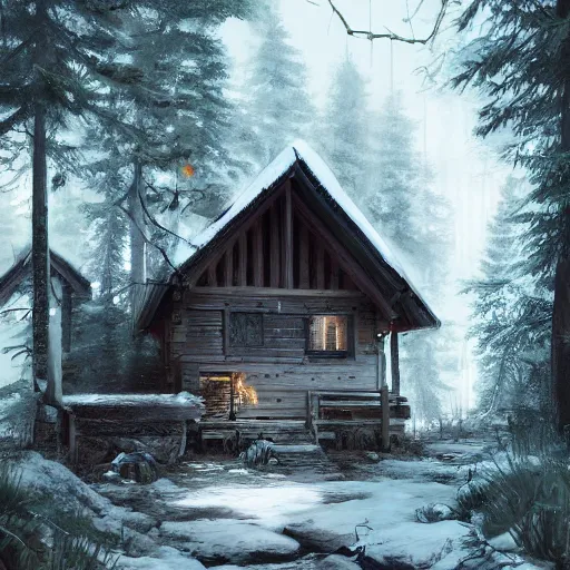 Image similar to a cabin in the woods by Klaus Wittmann