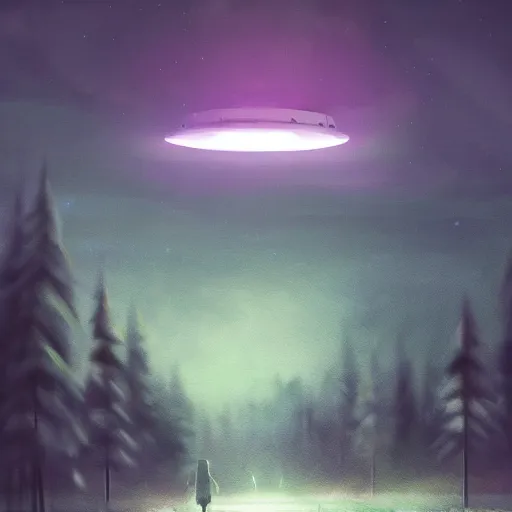 Image similar to found footage of a ufo at night, found footage, dynamic lighting, photorealistic fantasy concept art, trending on art station, stunning visuals, creative, cinematic, ultra detailed