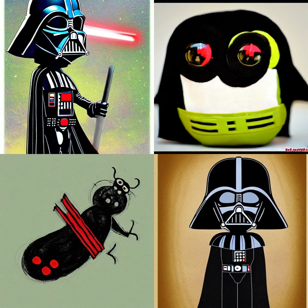 Prompt: Darth Vader as a caterpillas