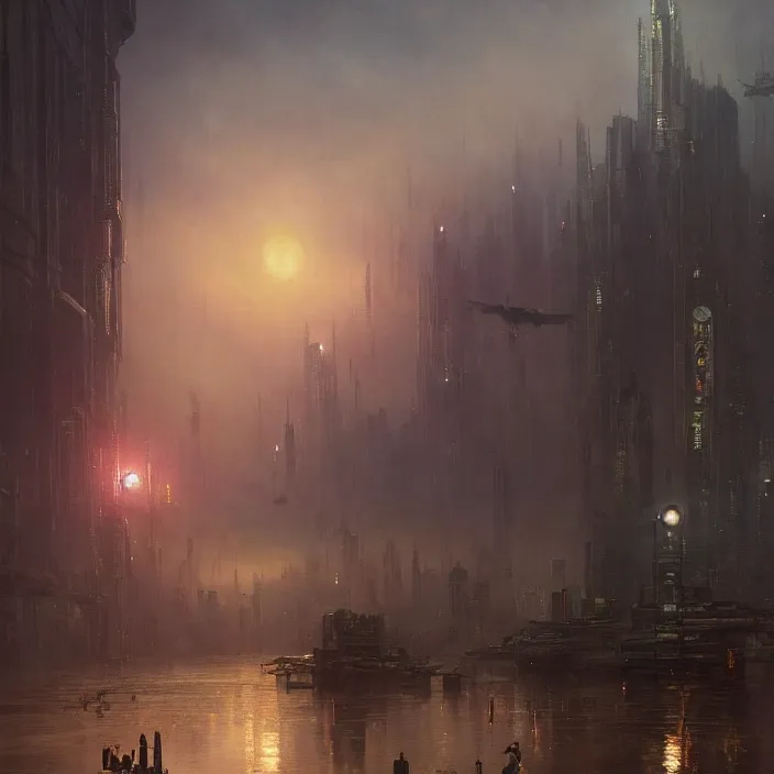 Image similar to a beautiful oil painting of a cyberpunk city on the wasteland by ivan aivazovsky and greg rutkowski and james gurney and frank lloyd and sung choi and monet, in style of impressionnisme. hyper detailed, sharp focus, soft light. unreal engine 5 lumen. ray tracing. trending on artstation. oil on canvas