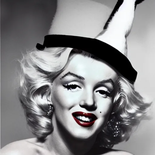 Image similar to marilyn monroe as cat in the hat