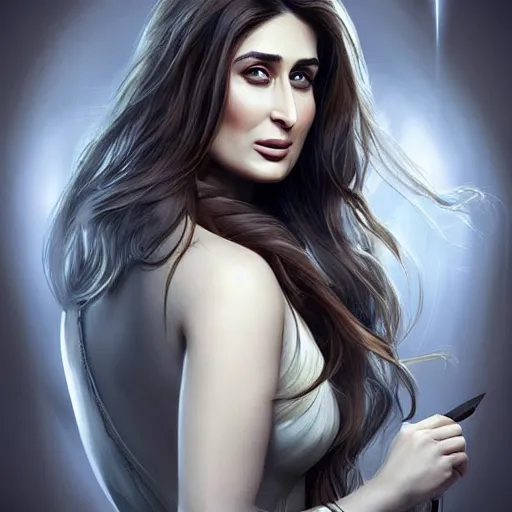 Prompt: kareena kapoor, by etienne hebinger, cgsociety, fantasy art, 2 d game art