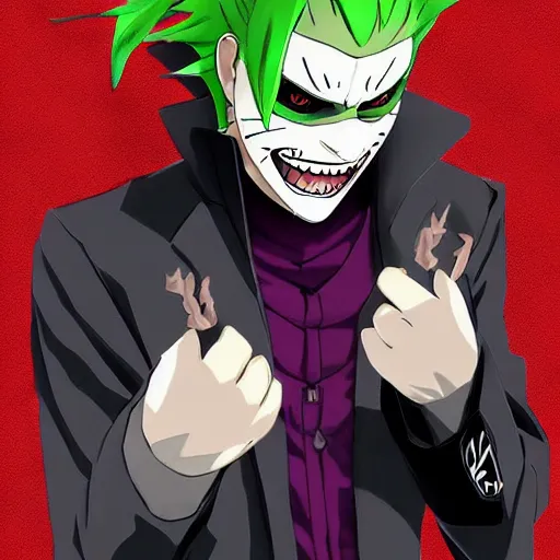 Image similar to Joker looks like Naruto, Joker as Naruto, high quality art