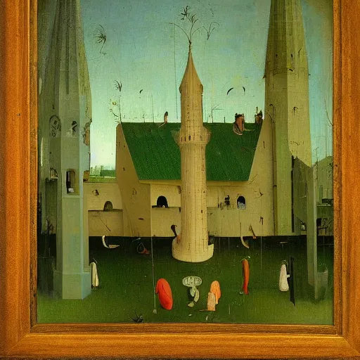 Image similar to green mosque by hieronymus bosch