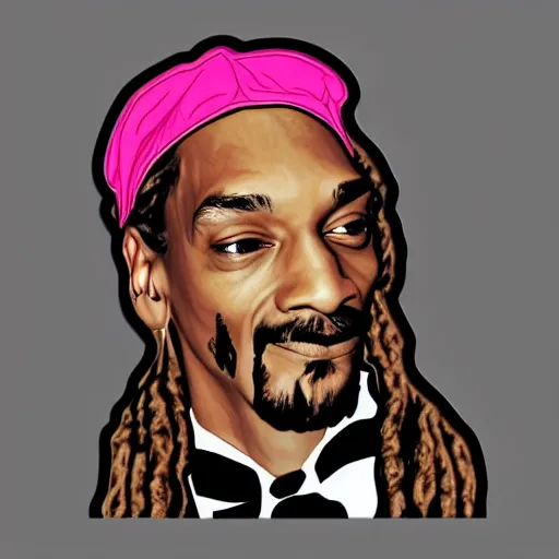 Prompt: portrait of snoop dog in style of sticker