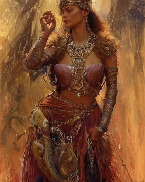 Image similar to highly detailed portrait of a majestic lioness queen in the form of a beautiful woman. d & d, art by donato giancola and ruan jia and carl larsson. trending on artstation, intricate details, energetic composition, golden ratio, concept art, illustration, elegant art