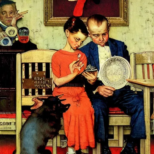 Image similar to the art of the deal by norman rockwell