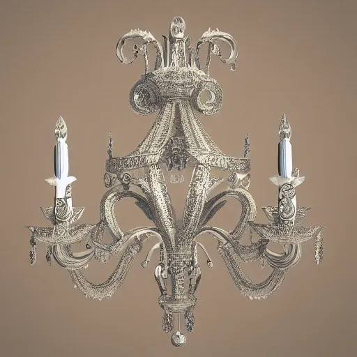 Image similar to ornate and detailed crystal chandelier melting, insane details, 3 d render, glorious, complicated, symmetrical