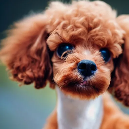 Image similar to teacup poodle licking its nose