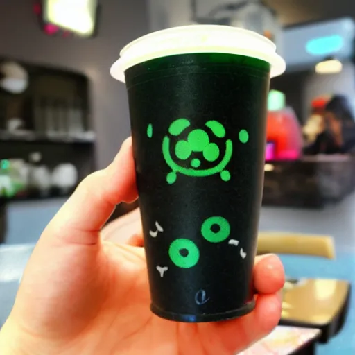 Image similar to boba tea with soot sprites