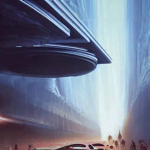 Image similar to sci-fi organic form full-lenght car and wall structure in the coronation of napoleon painting by Jacques-Louis David in the blade runner 2049 film organic architecture forms unreal engine 5 lumen lighting ultra high detail ultra realism 4k in plastic dark tilt shift