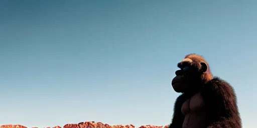 Prompt: A photo of Walter White wearing a gorilla suit, cinematic lighting, New Mexico desert