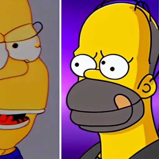 Image similar to CG lifelike Homer Simpson as Thanos, cinematic, 4K