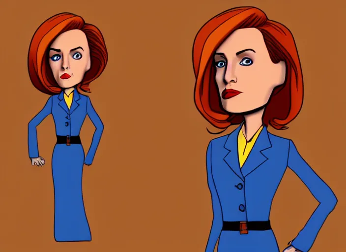 Image similar to dana scully in the style of ninteen eighties tv animation