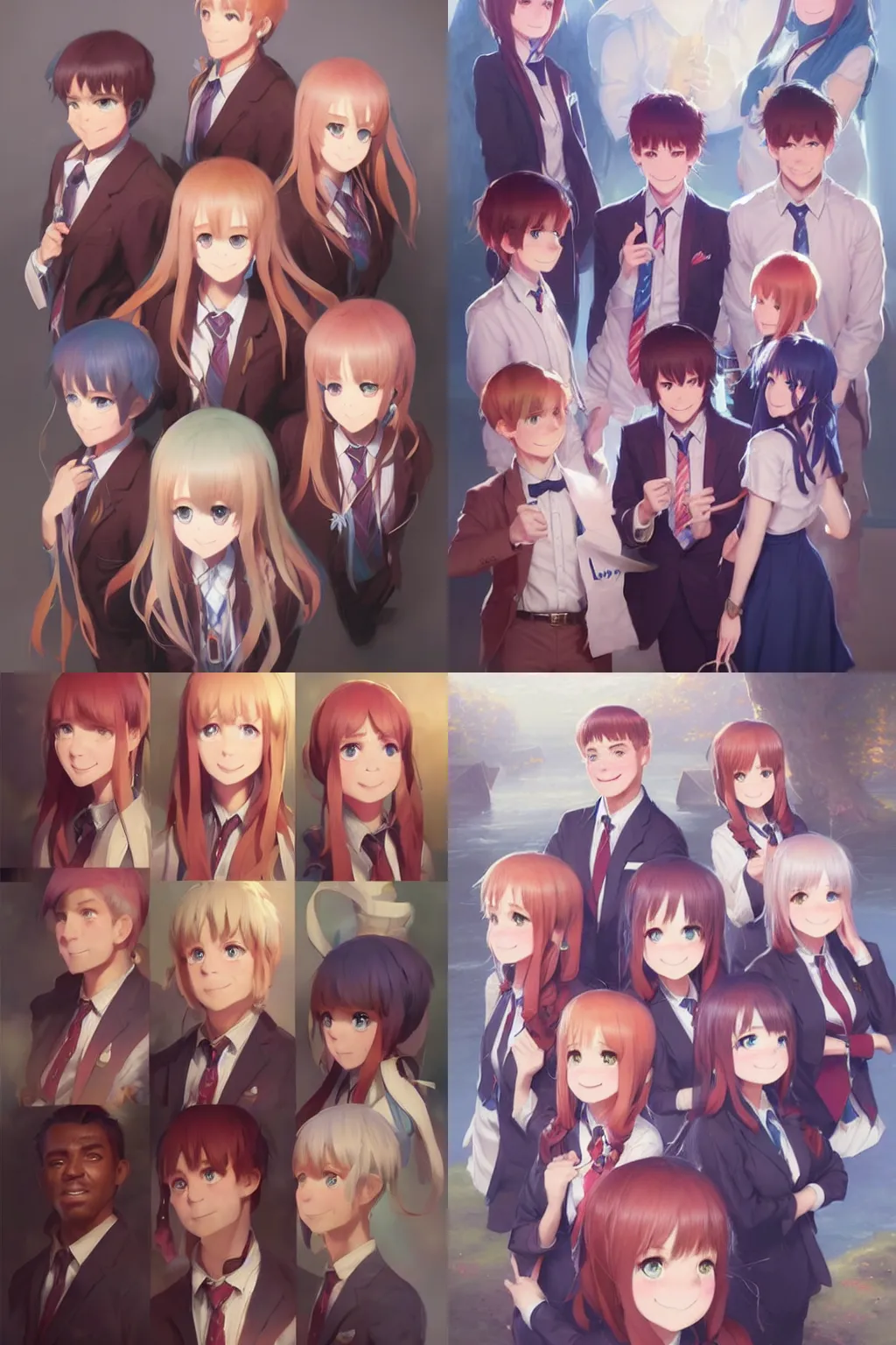 character portrait of The Quintessential Quintuplets,, Stable Diffusion
