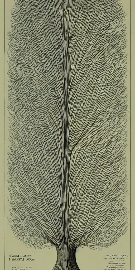 Image similar to detailed infographic by abbott fuller graves of a giant beautiful diatom tree