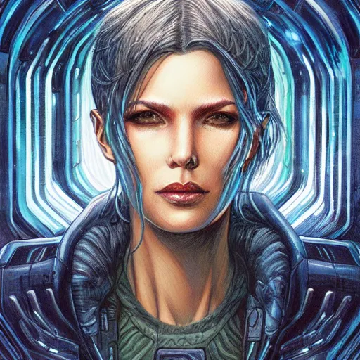 Image similar to neuromancer, painted by magali villeneuve