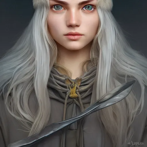 Image similar to winds of winter, au naturel, grey eyes, hyper detailed, digital art, trending in artstation, cinematic lighting, studio quality, smooth render, unreal engine 5 rendered, octane rendered, concept art, smooth, sharp focus, illustration, art by artgerm and greg rutkowski and alphonse mucha and ian sprigger and wlop and krenz cushart