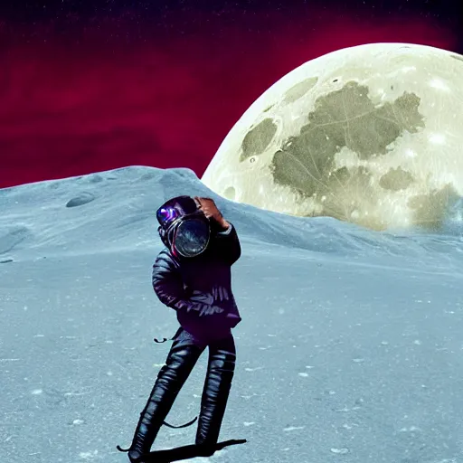 Prompt: michael jackson on the moon, creative photo manipulation, photoshop, digital art