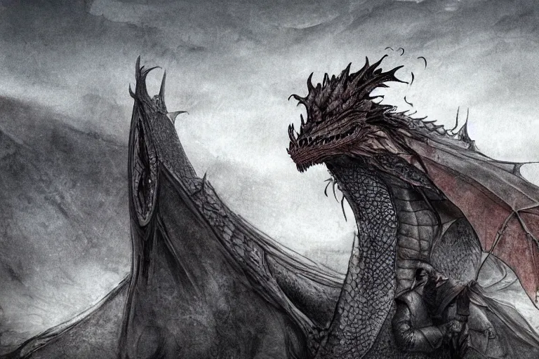 Image similar to photo of sad dragon from game of thrones on the sreets of depressive soviet russia, photorealism,