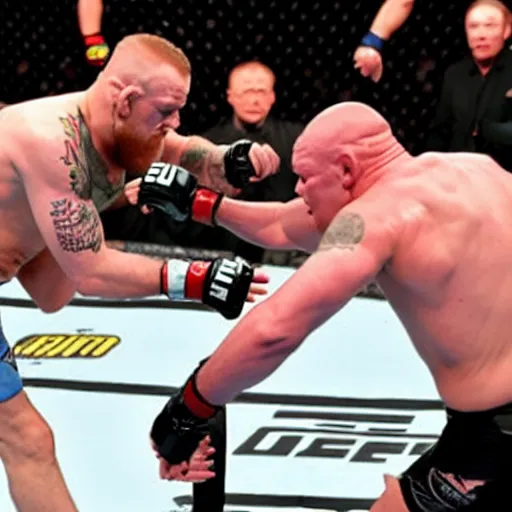 Image similar to conor mcgregor fighting brock lesnar in the ufc