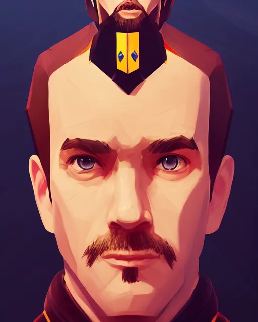 Prompt: « a portrait of a king, a character portrait by paul kelpe, reddit contest winner, sots art, ilya kuvshinov, 2 d game art, parallax »