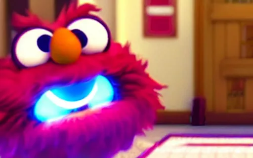 Prompt: a still of elmo in squid game ( 2 0 2 1 )